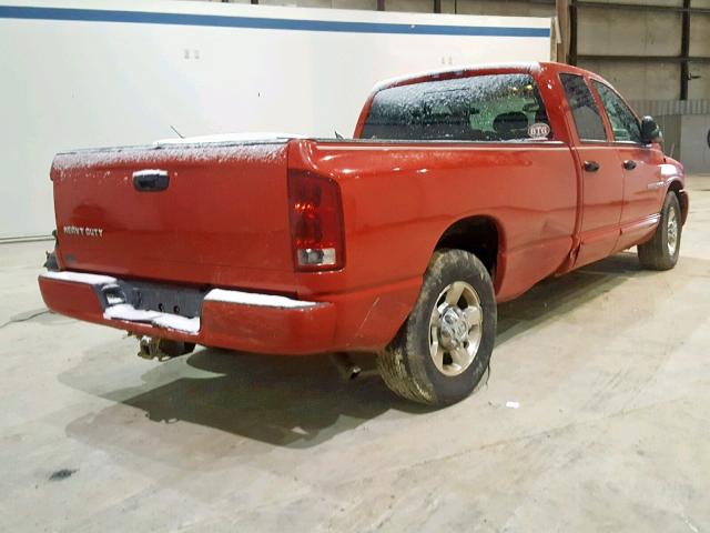 3D7KR28D55G775050 - 2005 DODGE RAM 2500 S RED photo 4