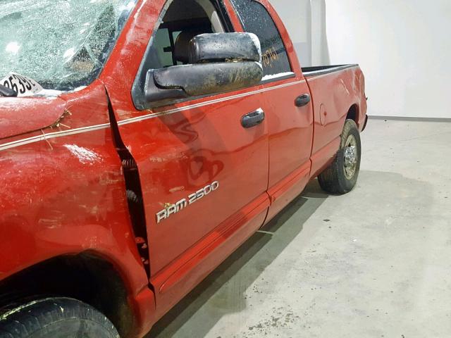 3D7KR28D55G775050 - 2005 DODGE RAM 2500 S RED photo 9