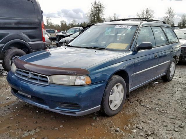 4S3BK4353W7300648 - 1998 SUBARU LEGACY L GREEN photo 2