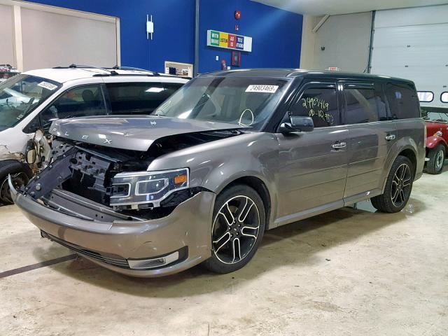 2FMHK6D87EBD07408 - 2014 FORD FLEX LIMIT GRAY photo 2