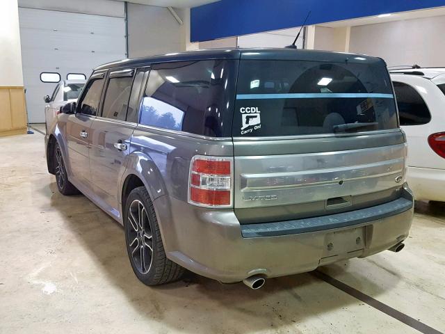 2FMHK6D87EBD07408 - 2014 FORD FLEX LIMIT GRAY photo 3