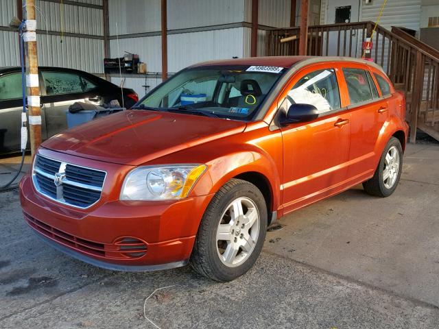 1B3HB48C89D164199 - 2009 DODGE CALIBER SX ORANGE photo 2