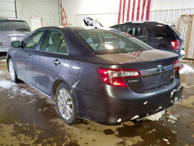 4T1BD1FK7EU122605 - 2014 TOYOTA CAMRY HYBR BLACK photo 3