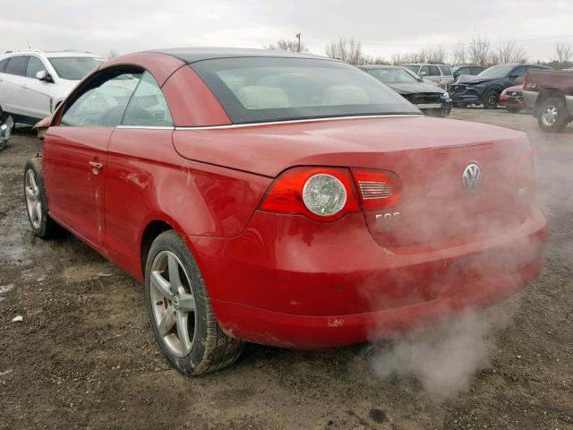 WVWDA71FX7V028489 - 2007 VOLKSWAGEN EOS 2.0T S RED photo 3