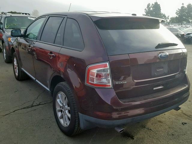 2FMDK3JC4ABB07506 - 2010 FORD EDGE SEL BURGUNDY photo 3