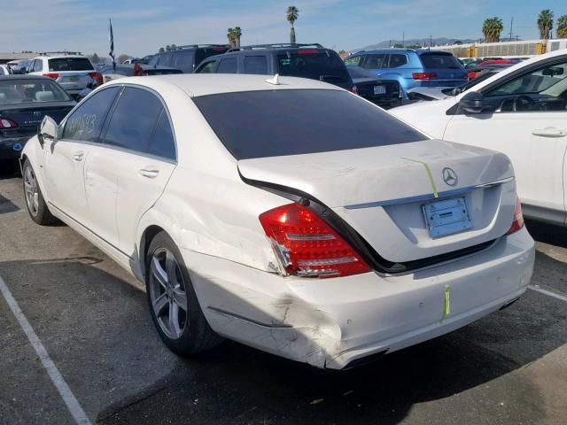 WDDNG9FB4AA312175 - 2010 MERCEDES-BENZ S 400 WHITE photo 3