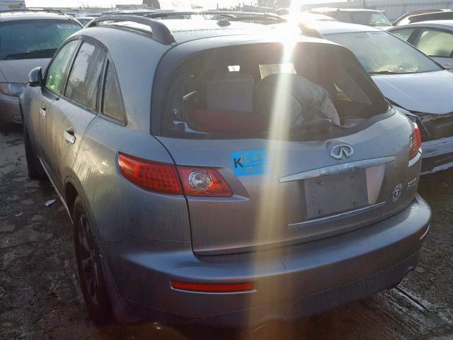 JNRAS08W67X201975 - 2007 INFINITI FX35 GRAY photo 3