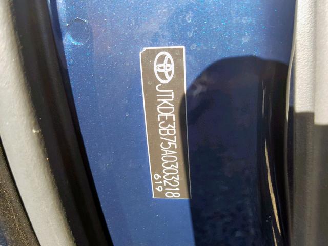 JTKDE3B75A0303218 - 2010 TOYOTA SCION TC ლურჯი ფოტო 10