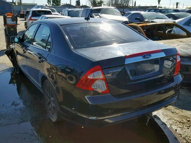 3FAHP0JA7AR241566 - 2010 FORD FUSION SEL BLACK photo 3