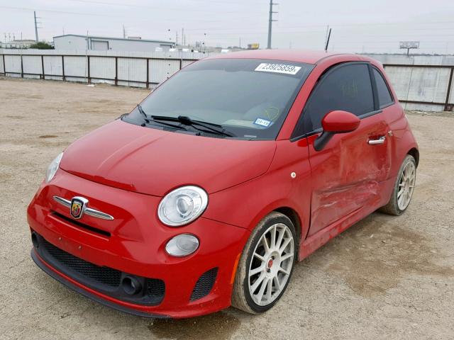 3C3CFFFHXFT562483 - 2015 FIAT 500 ABARTH RED photo 2