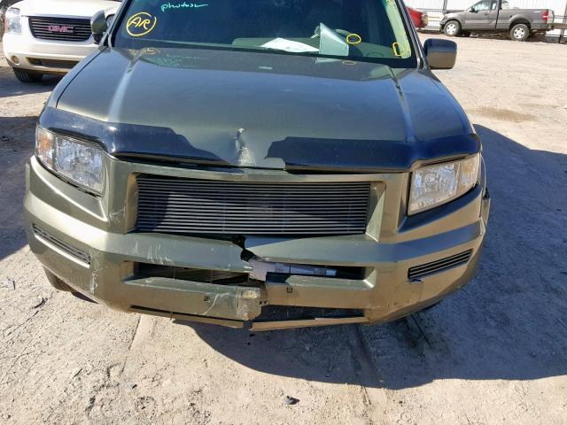 2HJYK16446H510607 - 2006 HONDA RIDGELINE GREEN photo 9