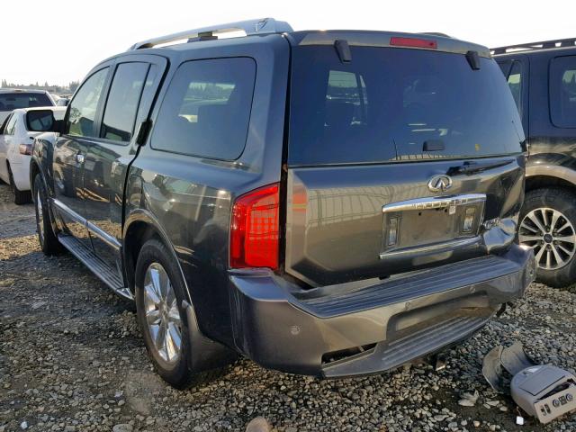 5N3AA08DX8N902763 - 2008 INFINITI QX56 GRAY photo 3