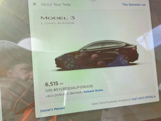 5YJ3E1EA6JF056436 - 2018 TESLA MODEL 3 BLACK photo 8