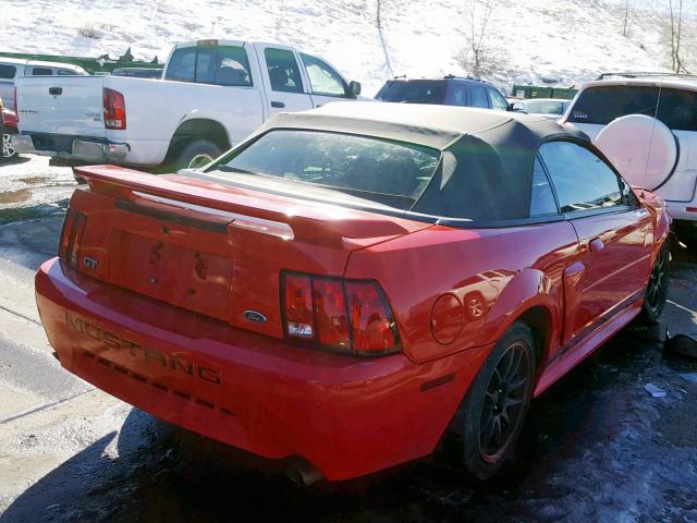 1FAFP45X94F214626 - 2004 FORD MUSTANG GT RED photo 4