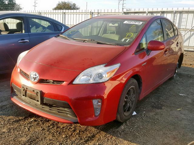 JTDKN3DU9C1581568 - 2012 TOYOTA PRIUS RED photo 2