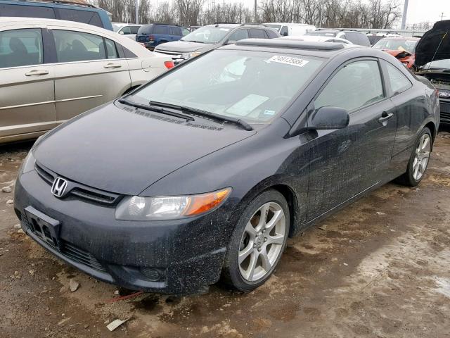 2HGFG12908H553554 - 2008 HONDA CIVIC EXL BLACK photo 2