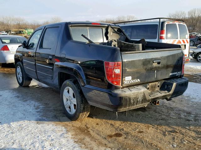 5FPYK1F59AB008307 - 2010 HONDA RIDGELINE BLACK photo 3