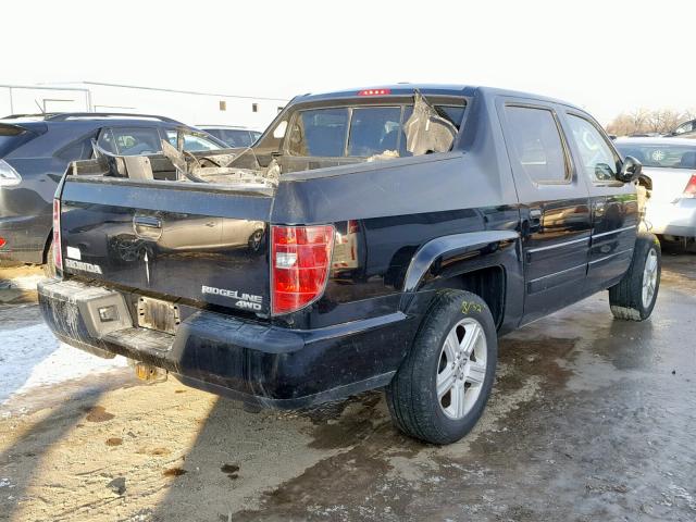 5FPYK1F59AB008307 - 2010 HONDA RIDGELINE BLACK photo 4