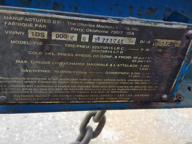 1DS0000K9Y17T1741 - 2000 DIWI TRAILER BLUE photo 10