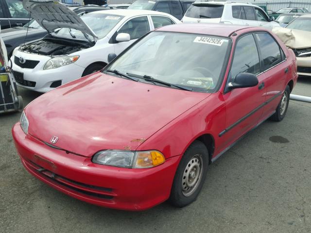 JHMEG8647SS017989 - 1995 HONDA CIVIC DX RED photo 2