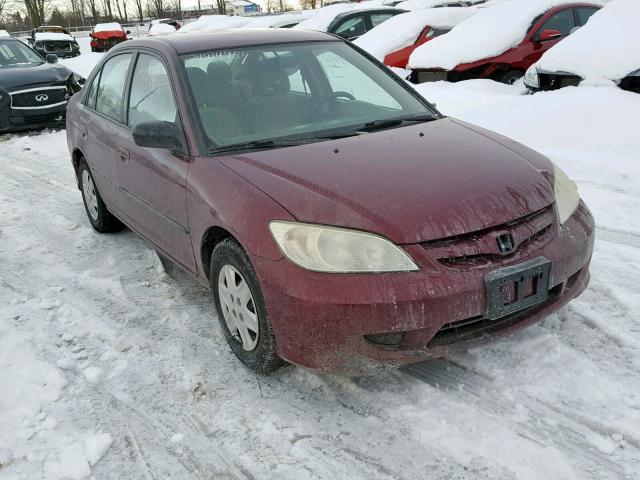 2HGES16484H906514 - 2004 HONDA CIVIC DX BURGUNDY photo 1