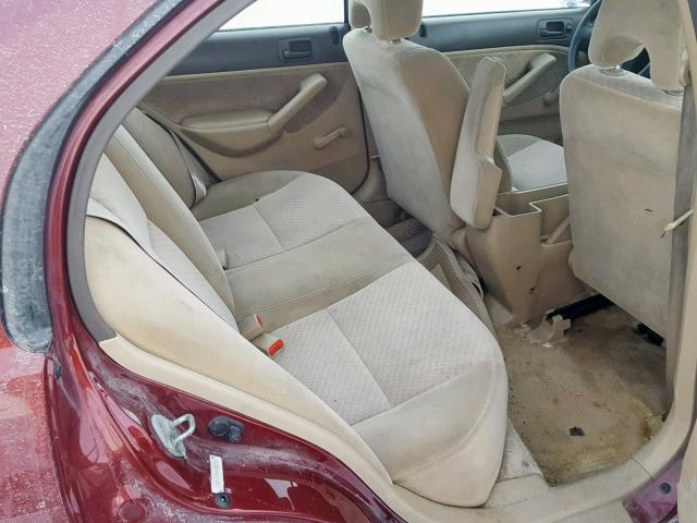 2HGES16484H906514 - 2004 HONDA CIVIC DX BURGUNDY photo 6