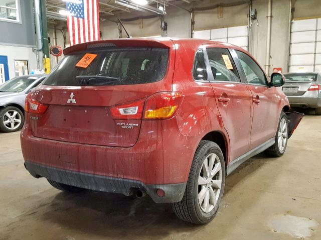 4A4AP3AU7FE001475 - 2015 MITSUBISHI OUTLANDER RED photo 4