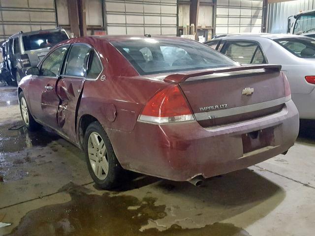 2G1WU58R179267588 - 2007 CHEVROLET IMPALA LTZ MAROON photo 3