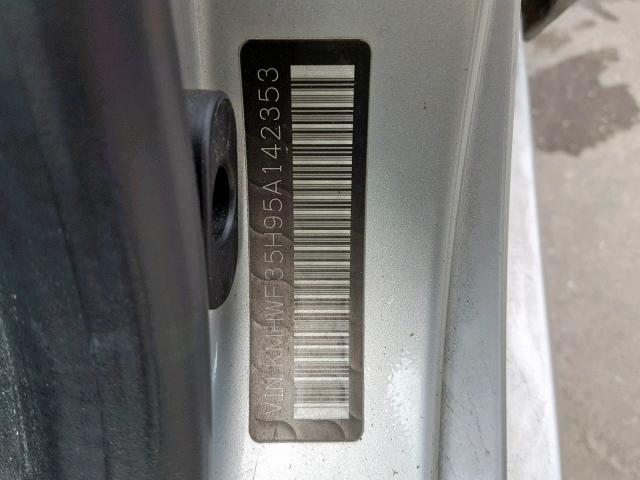 KMHWF35H95A142353 - 2005 HYUNDAI SONATA GLS SILVER photo 10