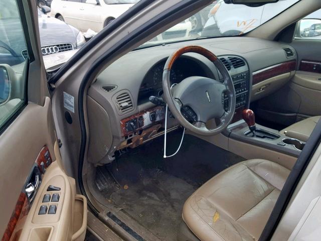 1LNHM86S31Y721295 - 2001 LINCOLN LS GOLD photo 9