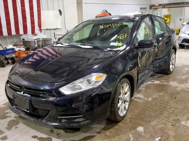 1C3CDFBAXDD148864 - 2013 DODGE DART SXT BLACK photo 2