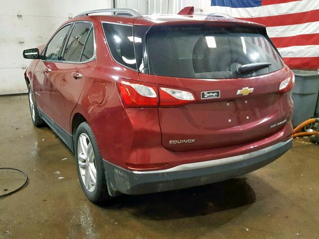 3GNAXXEV9KL100592 - 2019 CHEVROLET EQUINOX PR RED photo 3