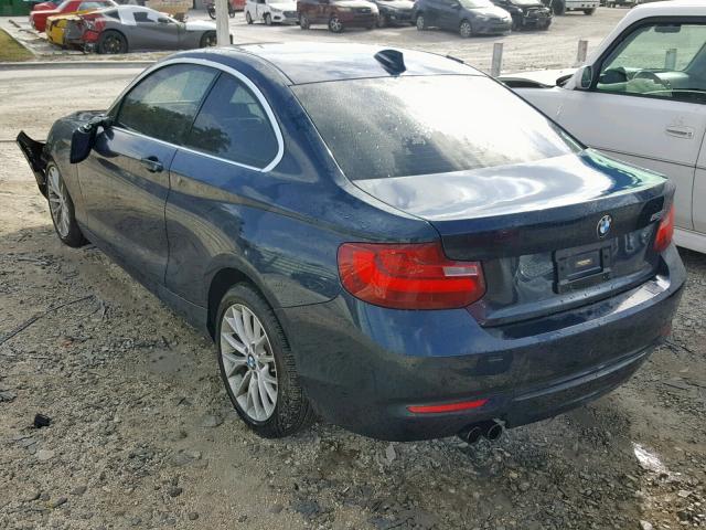 WBA1F9C53GV544954 - 2016 BMW 228 I BLUE photo 3