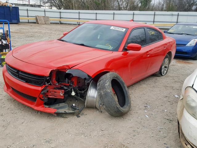 2C3CDXHG2GH319373 - 2016 DODGE CHARGER SX RED photo 2