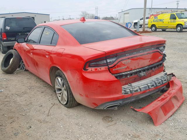 2C3CDXHG2GH319373 - 2016 DODGE CHARGER SX RED photo 3