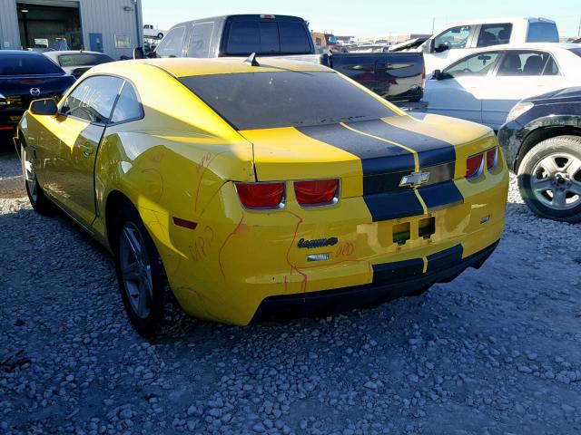 2G1FB1EV0A9185858 - 2010 CHEVROLET CAMARO LT YELLOW photo 3