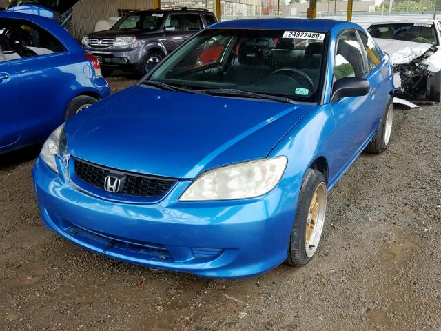 1HGEM21145L013290 - 2005 HONDA CIVIC DX V BLUE photo 2