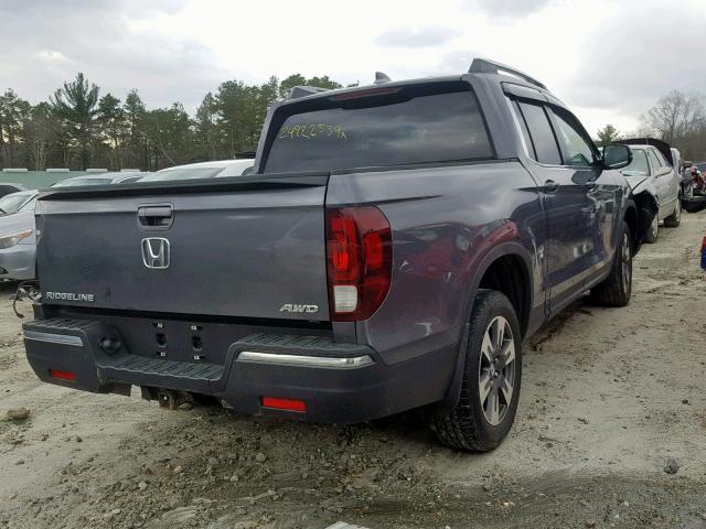 5FPYK3F57HB013611 - 2017 HONDA RIDGELINE GRAY photo 4