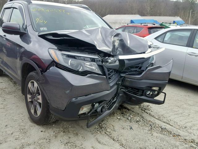 5FPYK3F57HB013611 - 2017 HONDA RIDGELINE GRAY photo 9