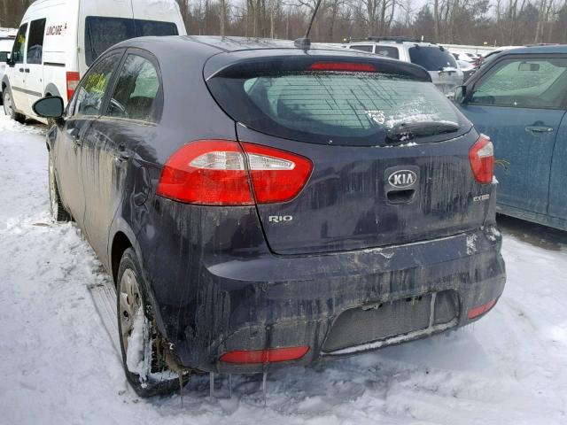 KNADN5A33D6185718 - 2013 KIA RIO EX BLACK photo 3