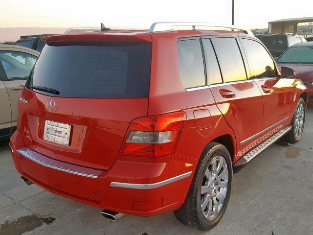 WDCGG5GB4BF683782 - 2011 MERCEDES-BENZ GLK 350 RED photo 4