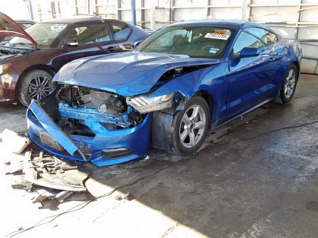 1FA6P8AM9H5209909 - 2017 FORD MUSTANG BLUE photo 2