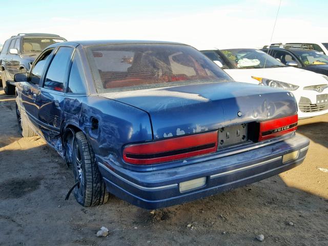 2G4WB54T2P1485046 - 1993 BUICK REGAL CUST BLUE photo 3