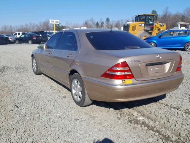 WDBNG70J12A292451 - 2002 MERCEDES-BENZ S 430 GOLD photo 3
