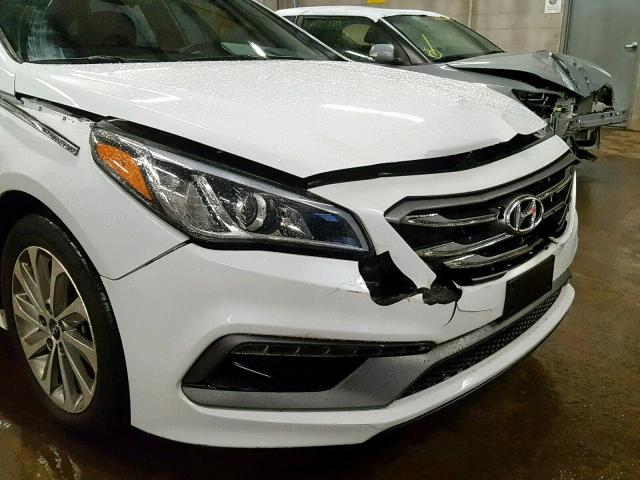 5NPE34AF9HH529839 - 2017 HYUNDAI SONATA SPO WHITE photo 9