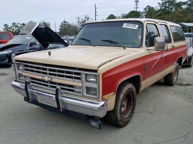 1GNER16K0HF173091 - 1987 CHEVROLET SUBURBAN R TWO TONE photo 2