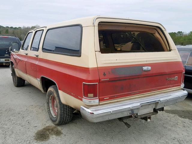 1GNER16K0HF173091 - 1987 CHEVROLET SUBURBAN R TWO TONE photo 3