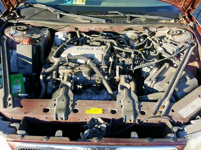 2G4WS52J211296292 - 2001 BUICK CENTURY CU BURGUNDY photo 7