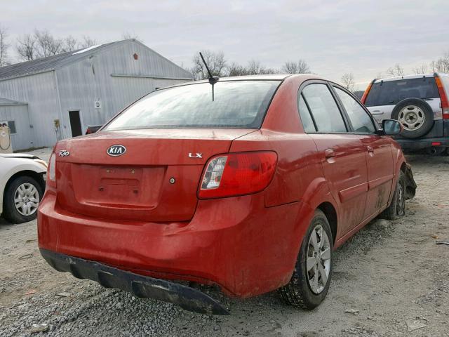 KNADH4A33A6687657 - 2010 KIA RIO LX RED photo 4