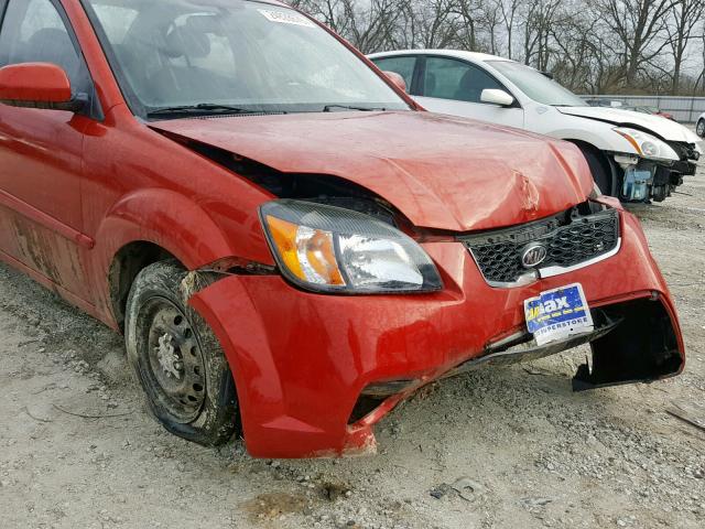 KNADH4A33A6687657 - 2010 KIA RIO LX RED photo 9